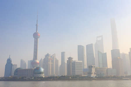 Shanghai,China - on December 19, 2016, New Pudong skyline, looking across the Huangpu River from the Bund, Shanghai, China, Asiaのeditorial素材