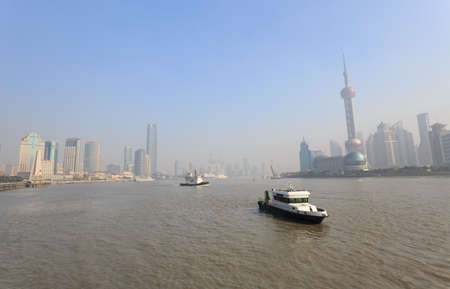 Shanghai,China - on December 19, 2016, New Pudong skyline, looking across the Huangpu River from the Bund, Shanghai, China, Asiaのeditorial素材