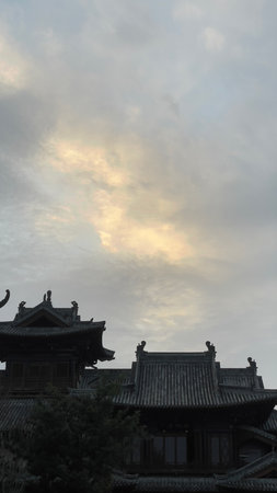 Ancient Chinese architecture in Suzhou, Jiangsu Province, China.の写真素材