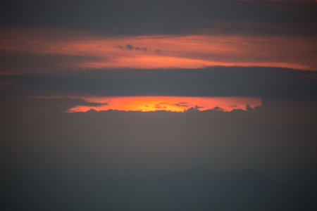 Sunset at Doi Inthanon National Park, Chiang Mai, Thailandの写真素材