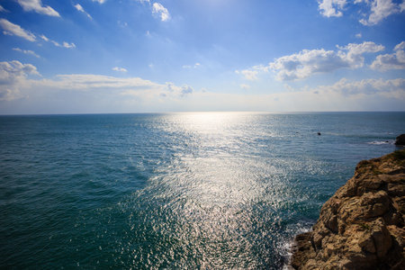 Seascape with sea and clouds. Crimea, Ukraine, Europeの写真素材
