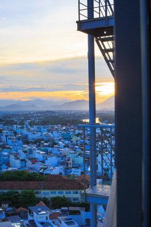 Cityscape of Chiangmai city at sunset, Thailand.の写真素材