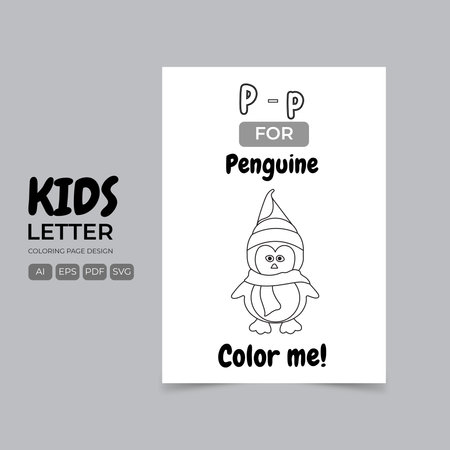 Cute penguin doodle. Vector illustration. Postcard.のイラスト素材