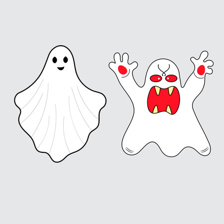 ghost vector illustration. halloween icon set. vector illustration.のイラスト素材