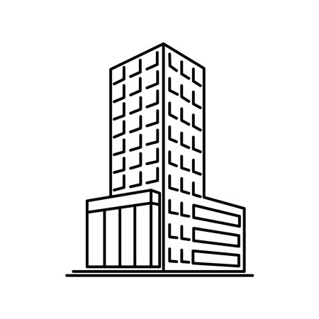 buildings cityscape isolated icon vector illustration design  black and whiteのイラスト素材