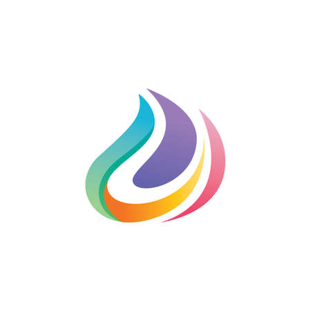 Fire Rainbow logo design with simple style good for your businessのイラスト素材