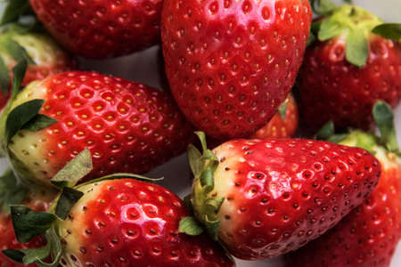 Red healthy organic strawberriesの写真素材