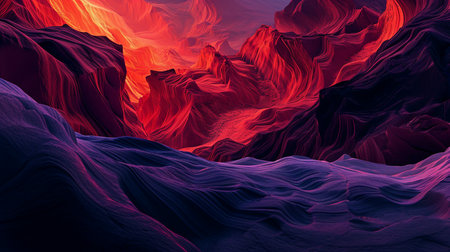 Illustration of red and blue colors of the Antelope Canyon in Arizonaの素材