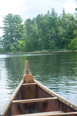 view from inside the voyager canoe in Voyagers National Parkの写真素材
