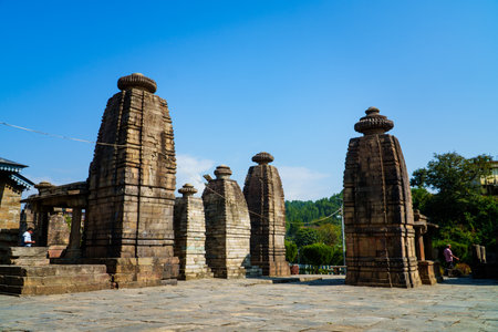 The ancient temple of Baijnath village of Uttarakhand, is a remarkable testament to ancient architecture and religious significance.の写真素材