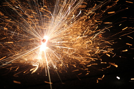 fireworks on the groundの写真素材