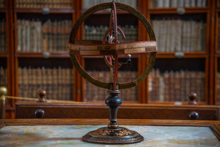 Palafoxiana library of Puebla Mexico, old with wooden furniture and thousands of old books with...