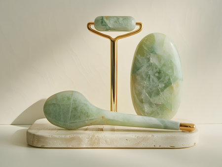 Jade face roller and jade gua sha scraperの素材
