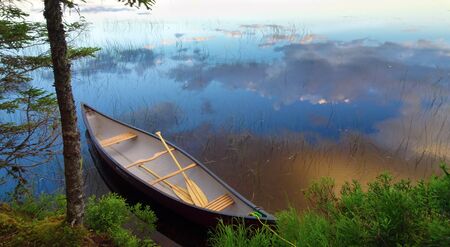 Canoeing the Skyの写真素材