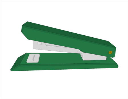 Green stapler office tool isolated, illustration vectorのイラスト素材
