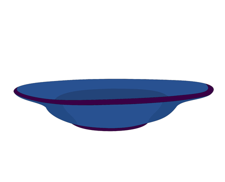 Vector blue pottery dish kitchenware on white backgroundのイラスト素材