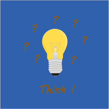 Yellow light bulbs tools , illustrations think conceptsのイラスト素材