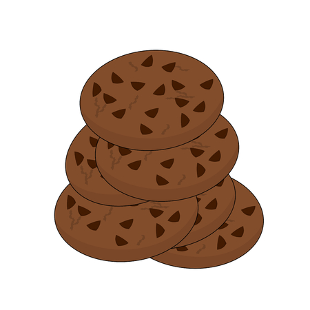 Fresh unhealthy fast food chocolate cookies , illustration iconのイラスト素材