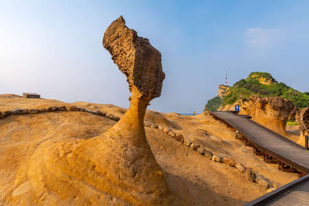 Queen's head Stone on Yehliu Geopark, New Taipei, Taiwanのeditorial素材