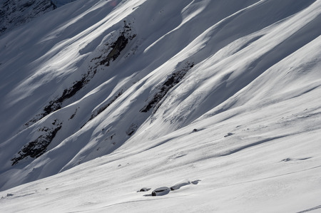 A beautiful snow covered landscape on the Annapurna Mountain.の写真素材
