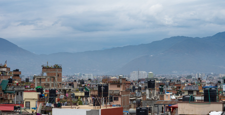A view of the city of Kathmandu, Nepal in south east Asia.