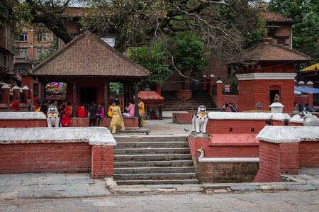 Kathmandu, Nepal - April 7, 2019: The UNESCO World Heritage Site of Patan Durbar Marg in Kathmandu,...