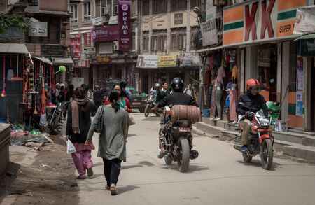 Kathmandu, Nepal - April 7, 2019: The UNESCO World Heritage Site of Patan Durbar Marg in Kathmandu,...