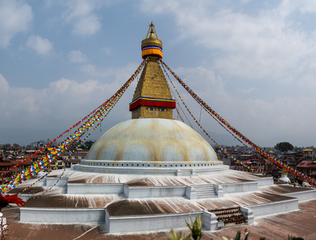 The Boudhanath Stupa in Kathmandu, Nepal.の写真素材