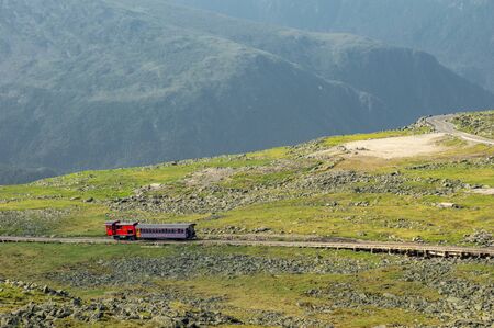The cog railway on Mount Washington in New Hampshire.の写真素材