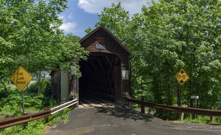 The historic Hall Covered Bridge in Vermont.