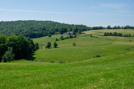 The beautiful rolling hills in northern Vermont.の写真素材