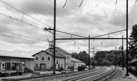 Photo for Strasburg, Pennsylvania - August 26, 2019: The trains at Strasburg Railroad in Strasburg, Pennsylvania. - Royalty Free Image