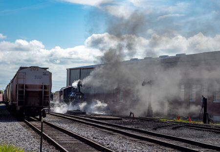 Strasburg, Pennsylvania - August 26, 2019: The trains at Strasburg Railroad in Strasburg,...