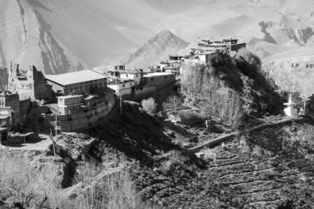 The Small Village of Jarkhot in the Mustang Region of Nepal.