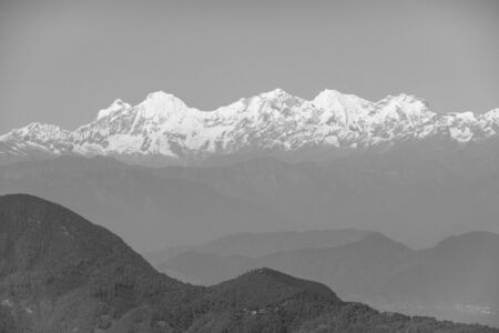 A background of the snow covered Himalaya Mountain Range in Nepal.