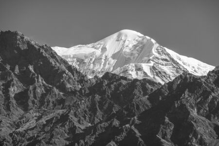 The beautiful rugged Himalaya Mountain Range in the small country of Nepal. Trekking in the Himalaya Mountains of Nepal.の写真素材