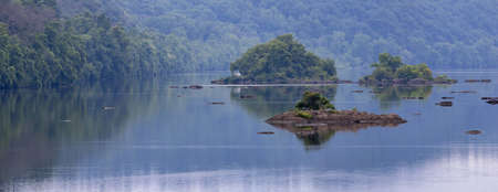A beautiful View of the Susquehanna River on a Cloudy Day.の写真素材