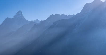 A view of the Himalyan Mountain Range in Nepal.
