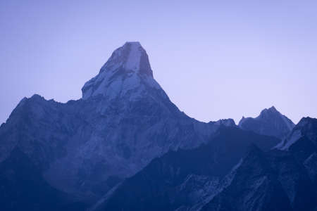 A beautiful view of Ama Dablam Mountain in Nepal.