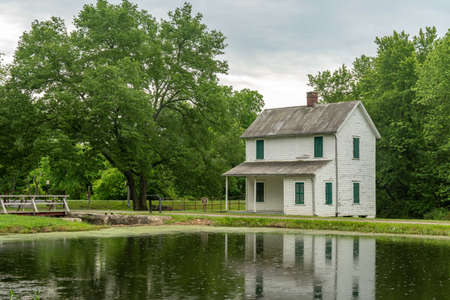 The Cheasapeak and Ohio Canal lock keepers house at Lock 70.のeditorial素材