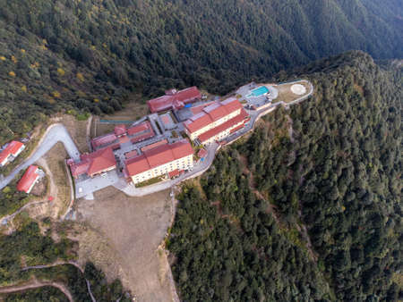December 12, 2021 - Kathmandu, Nepal: The Chandragiri Hills Resort perched on the top of a mountain in the foothills of the Himalayan Mountains of Nepal.のeditorial素材
