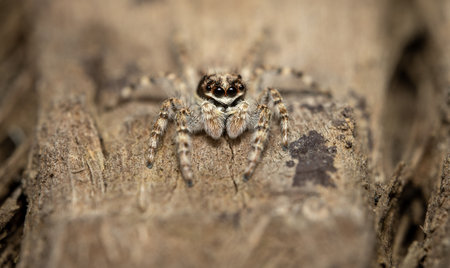 A Jumping Spider on a Tree with selective focus.