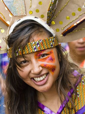Performer from the ELIMU Paddington Arts float at the Notting Hill Carnival on August 30, 2010 in Notting Hill, London.のeditorial素材