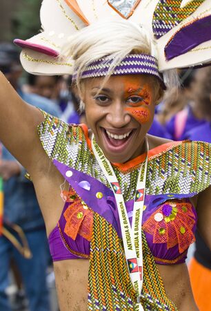 Performer from the ELIMU Paddington Arts float at the Notting Hill Carnival on August 30, 2010 in Notting Hill, London.のeditorial素材
