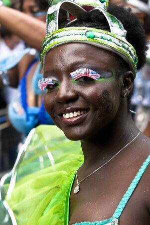 Dancer from the DUKA Arts float at the Notting Hill Carnival on August 30, 2010 in Notting Hill, London.のeditorial素材