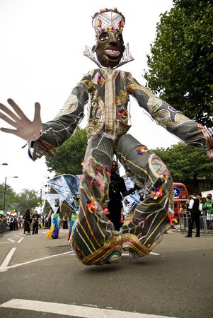  Member from the Sunshine International float at Notting Hill Carnival, August 30th 2009 in Notting Hill, Londonのeditorial素材