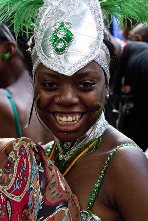 Dancer from the Flagz's float at the Notting Hill Carnival on August 30, 2010 in Notting Hill, London. のeditorial素材