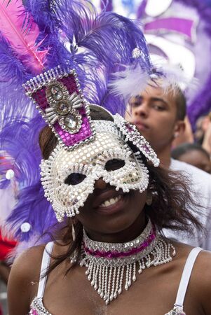 Dancer from the Masquerade float at the Notting Hill Carnival on August 30, 2010 in Notting Hill, London. のeditorial素材
