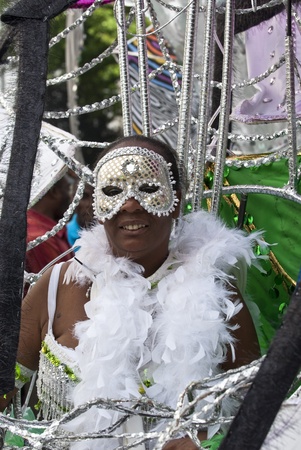 Dancer from the Masquerade float at the Notting Hill Carnival on August 30, 2010 in Notting Hill, London. のeditorial素材