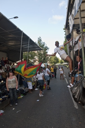 Dancer from the ISIS float at the Notting Hill Carnival on August 30, 2010 in Notting Hill, London.のeditorial素材